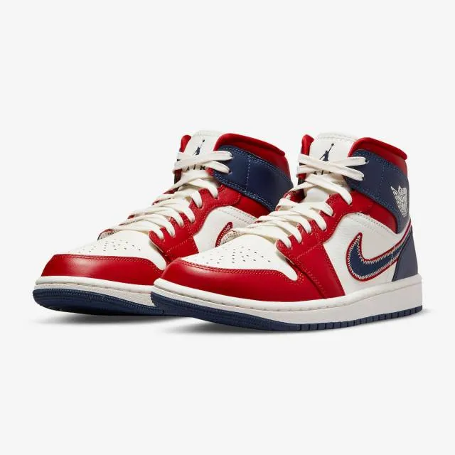 Nike Women's Air Jordan 1 Mid SE (USA 2022/ Gym Red/ Sai...