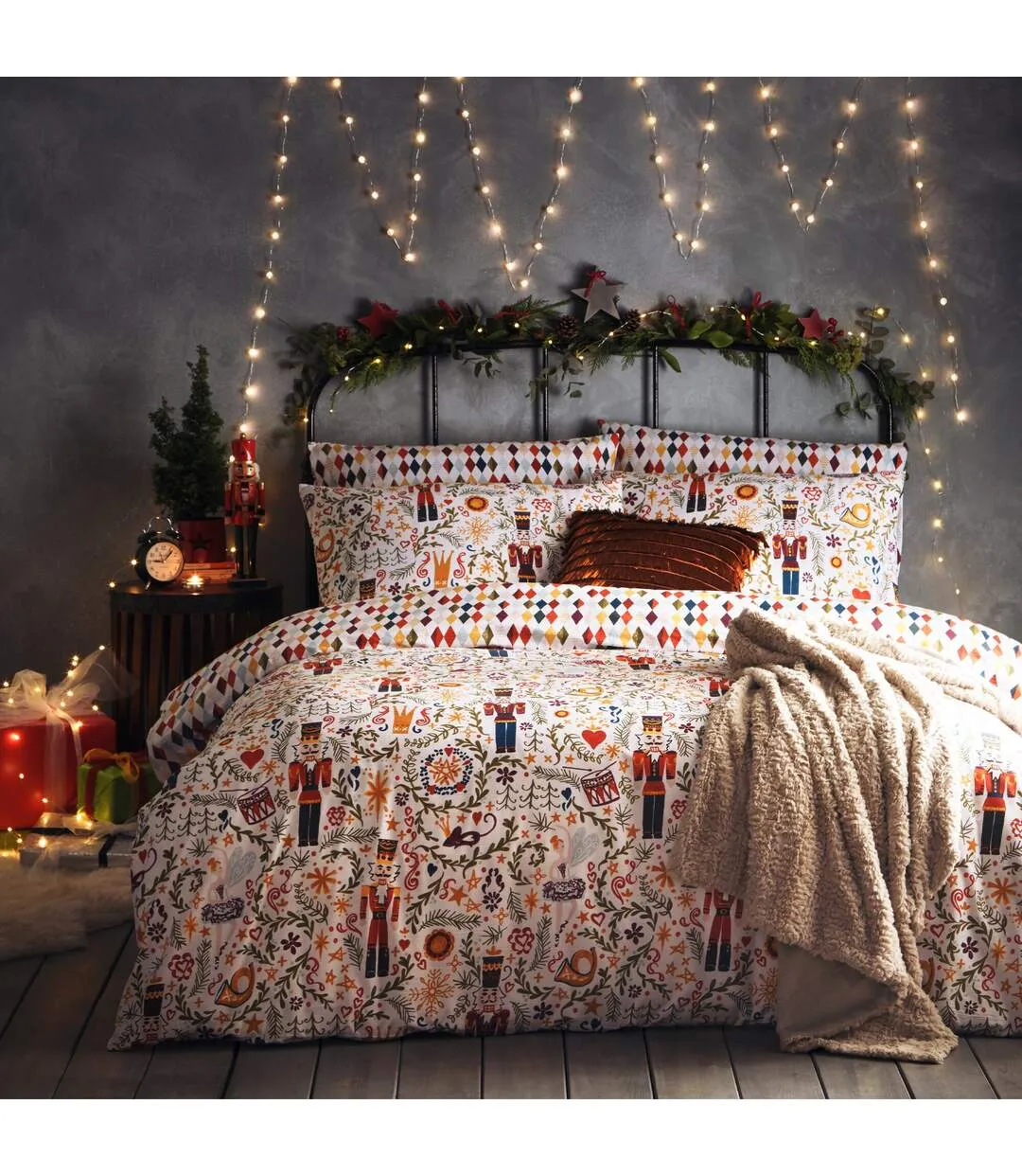 Nutcracker christmas duvet cover set multicoloured Furn