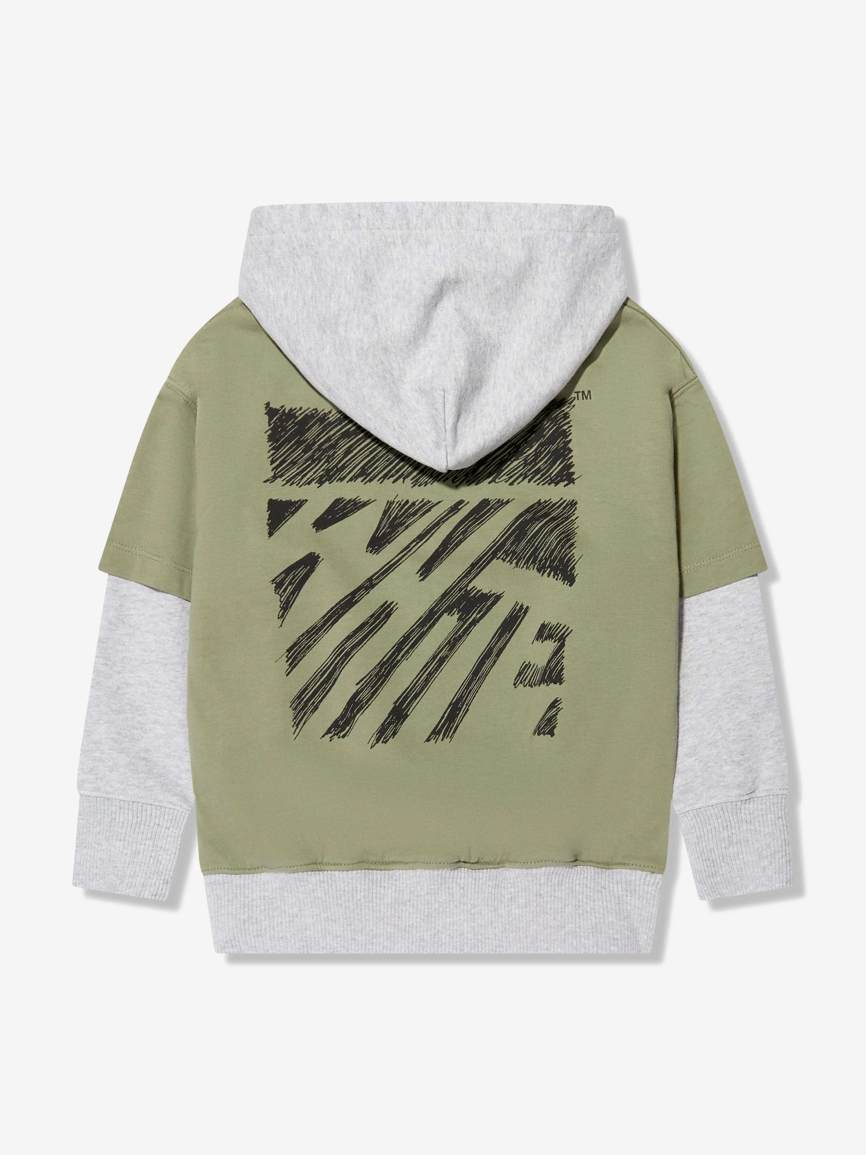 Off-White Boys Scribble Hoodie in Green