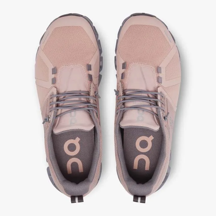 On Women's Cloud 5 Waterproof Running Shoes Rose / Fossil