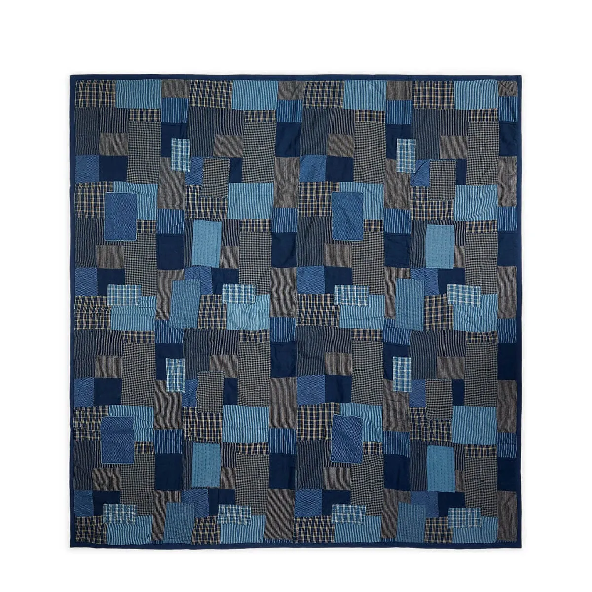 PATCHWORK QUILT INDIGO/CREAM 84