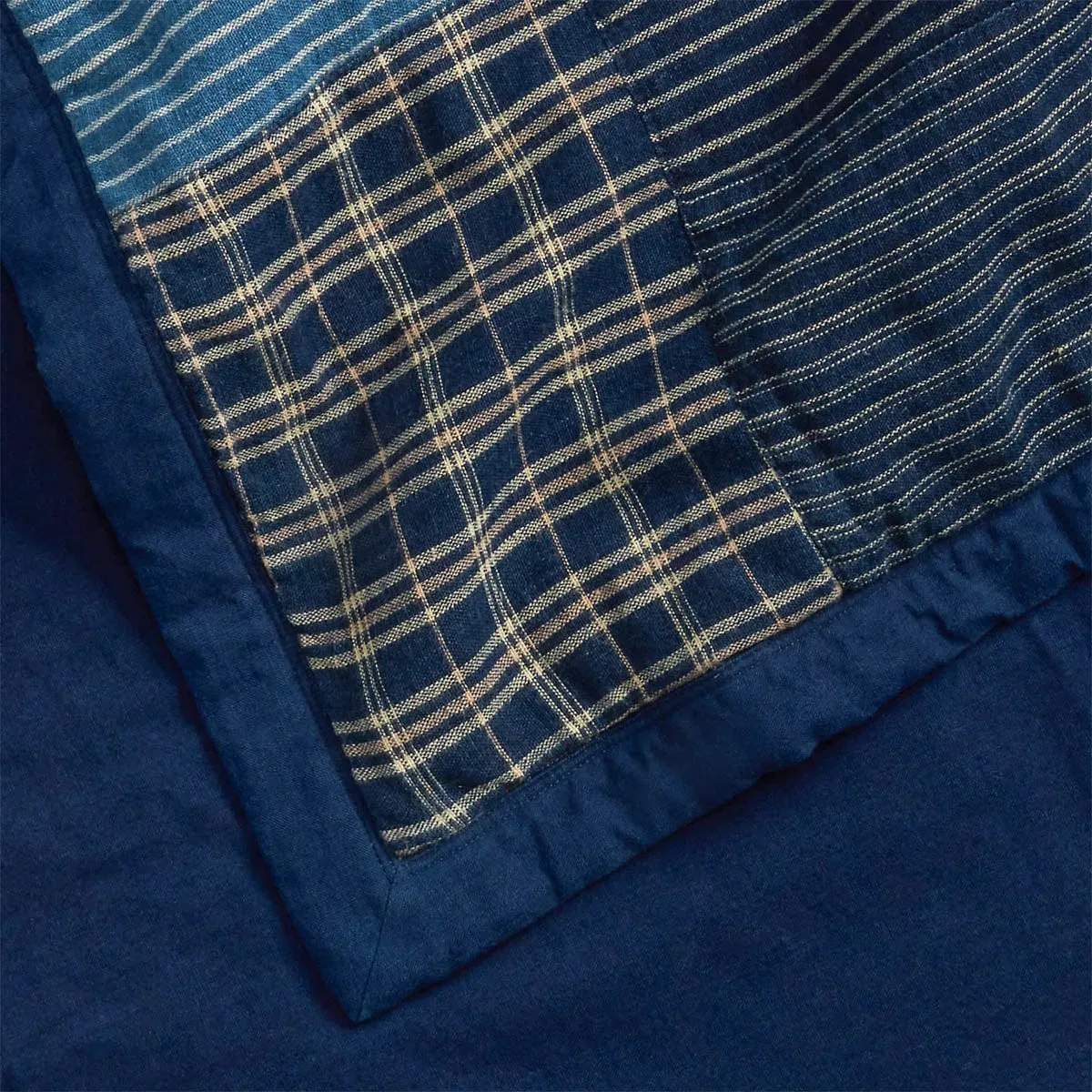 PATCHWORK QUILT INDIGO/CREAM 84