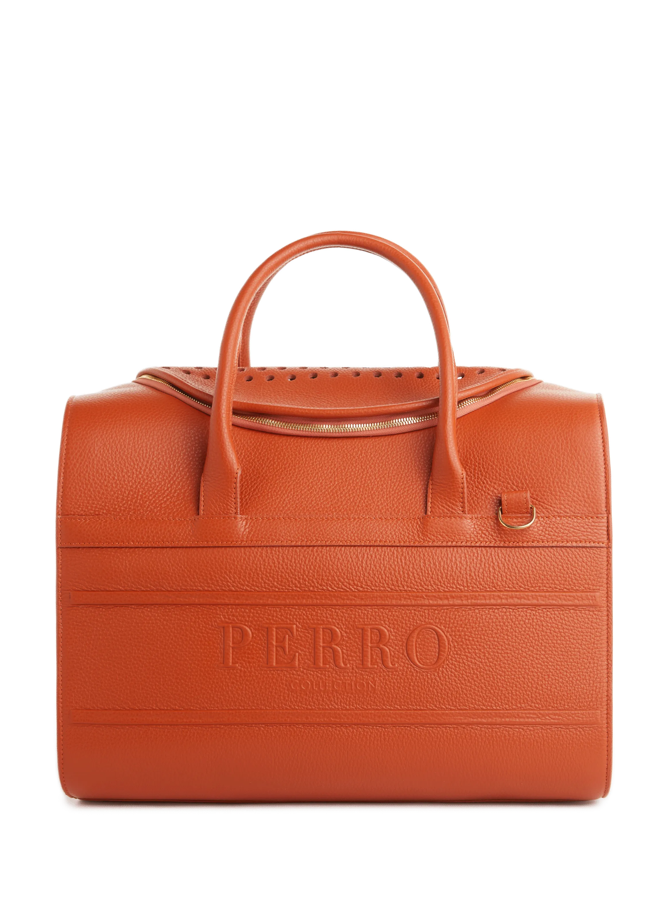 PERRO  Leather pet travel bag - Orange