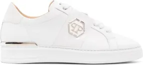 Philipp Plein logo-plaque leather sneakers White