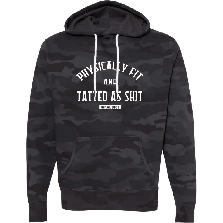 Physically Fit Unisex Black Camo Pullover