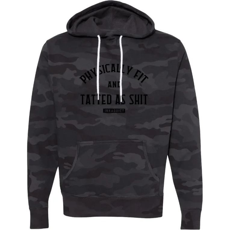 Physically Fit Unisex Black Camo Pullover