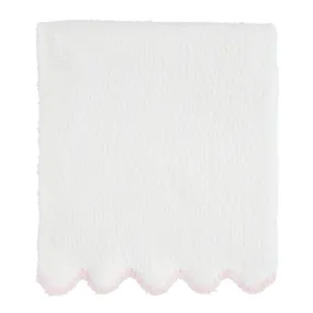 Pink Scallop Chenille Blanket