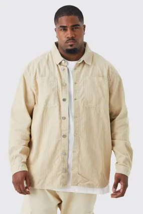 Plus Cord Cargo Shirt Jacket