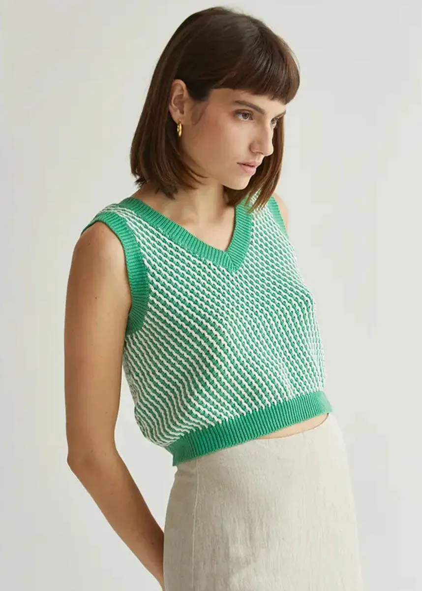 Priscilla Crochet Vest - Green