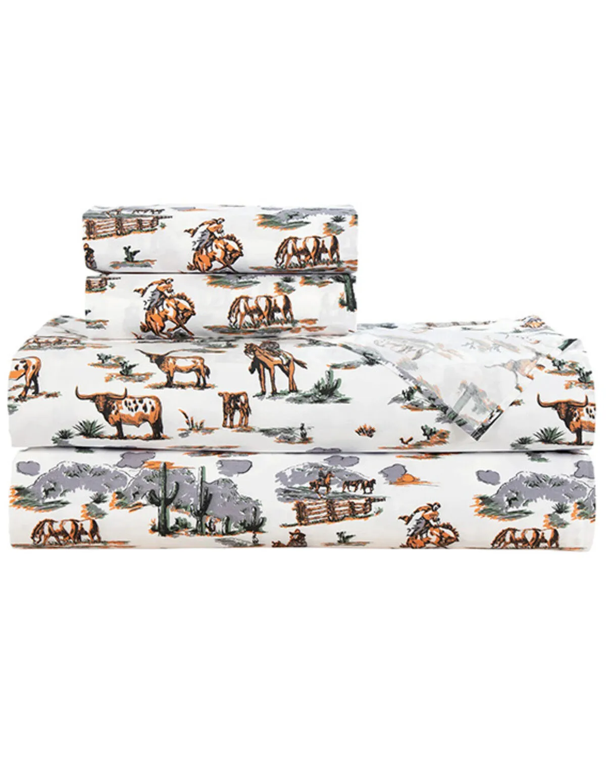 Product Name:  HiEnd Accents 200TC Cotton Ranch Life 3 Piece Sheet Set - Twin Size