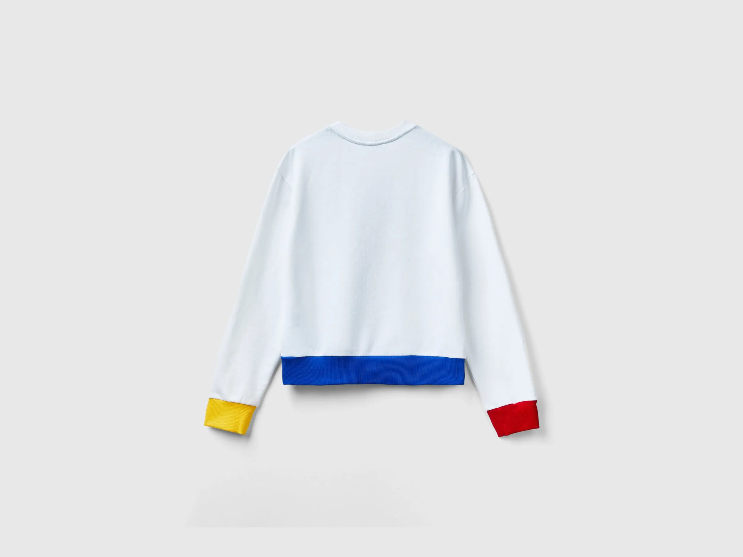 Pullover sweatshirt with logo print - White | Benetton