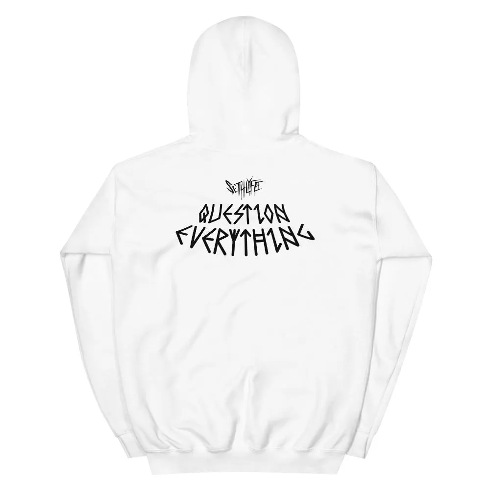 QUESTION EVERYTHING GRAPHIC HOODIE