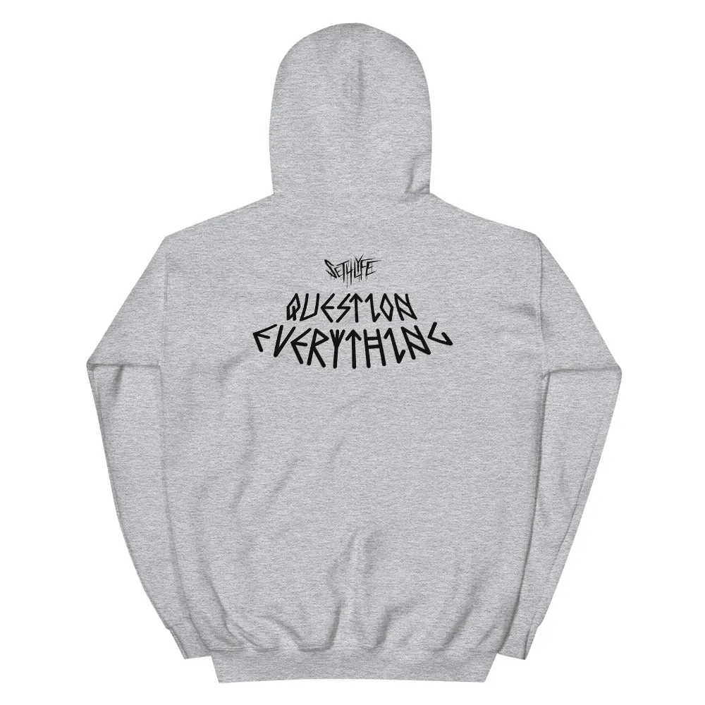 QUESTION EVERYTHING GRAPHIC HOODIE