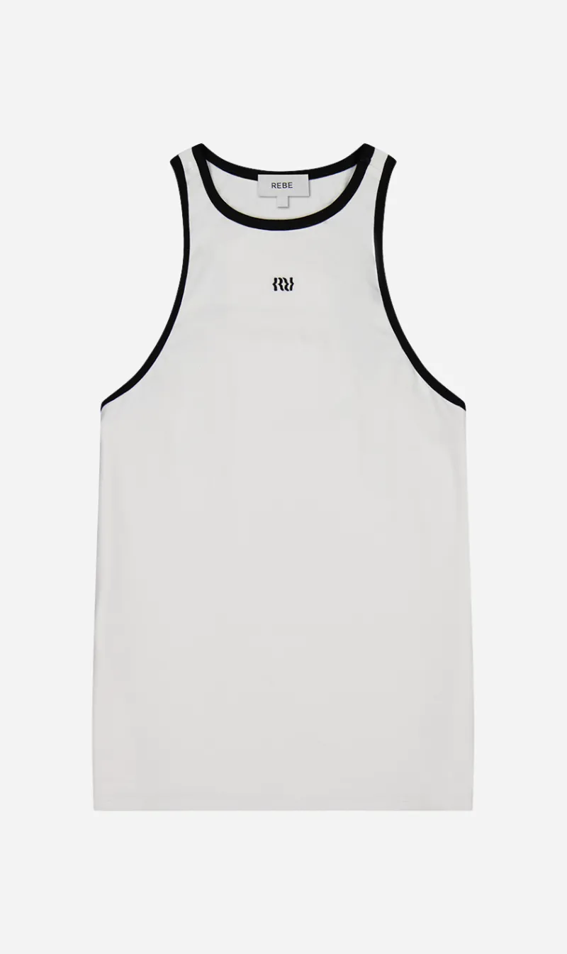  REBE      Cotton Vest - White/Black 