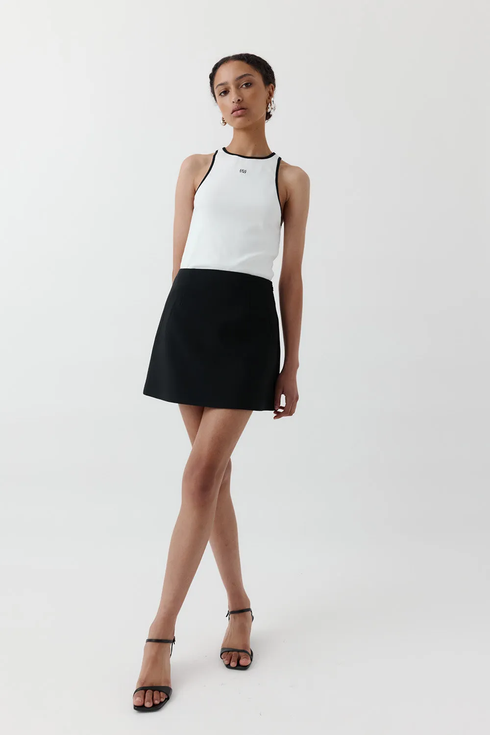  REBE      Cotton Vest - White/Black 