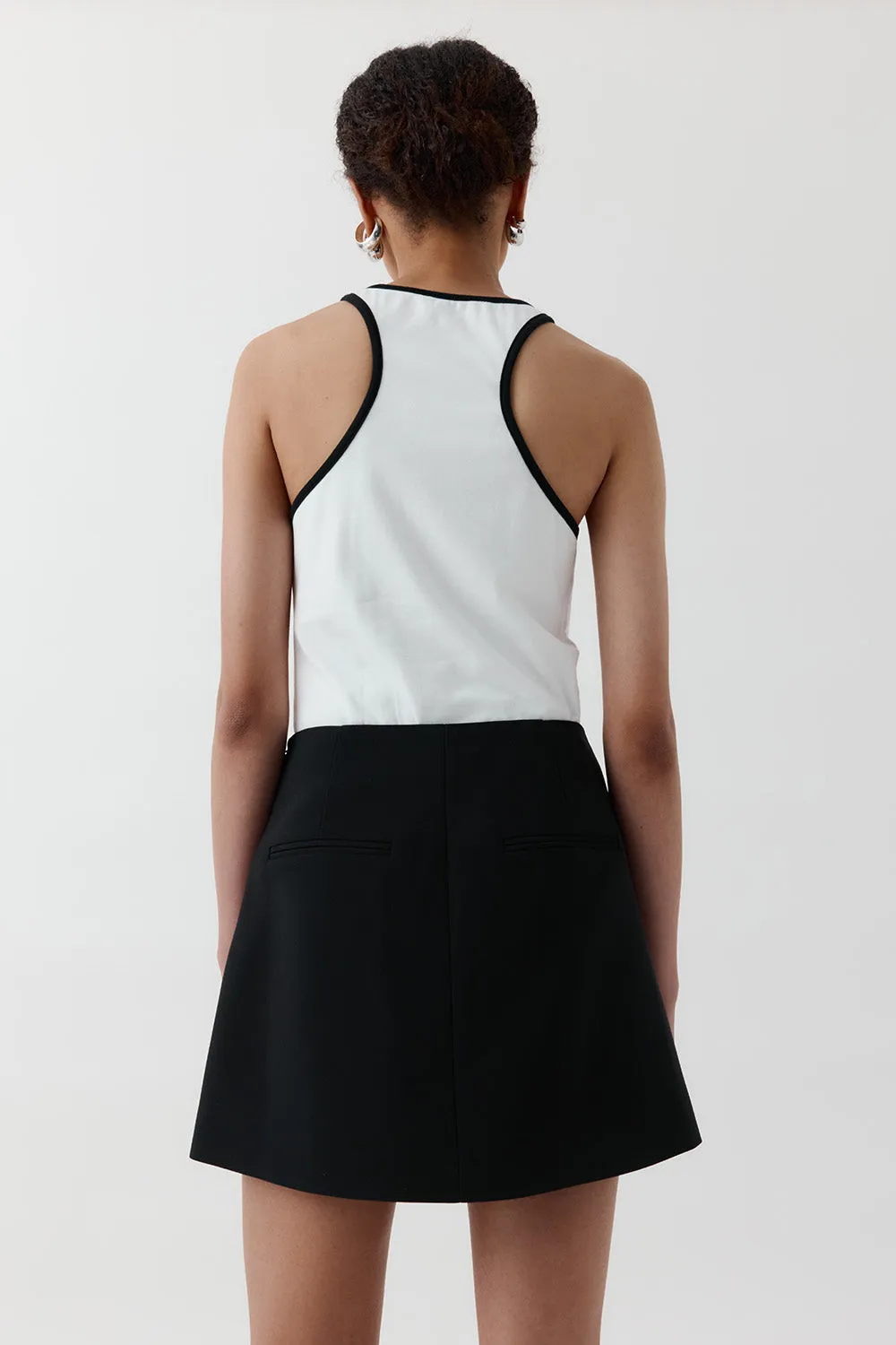  REBE      Cotton Vest - White/Black 