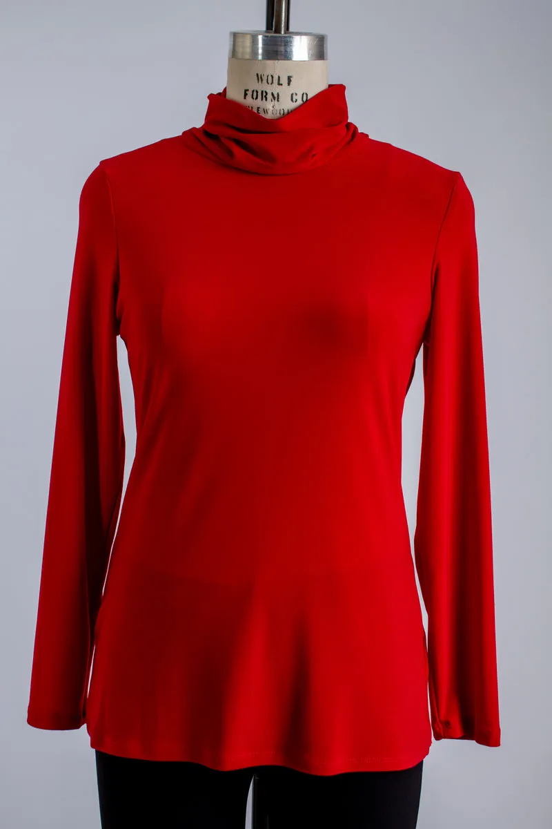 Red Turtleneck Top