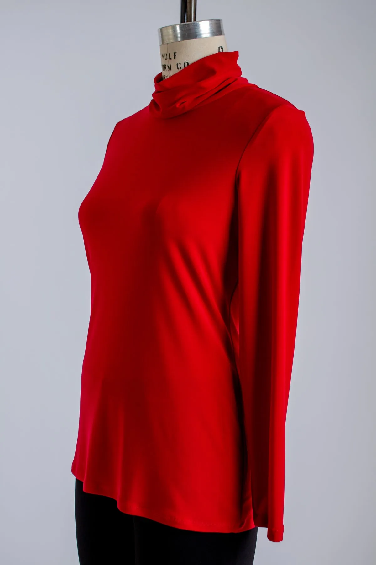 Red Turtleneck Top