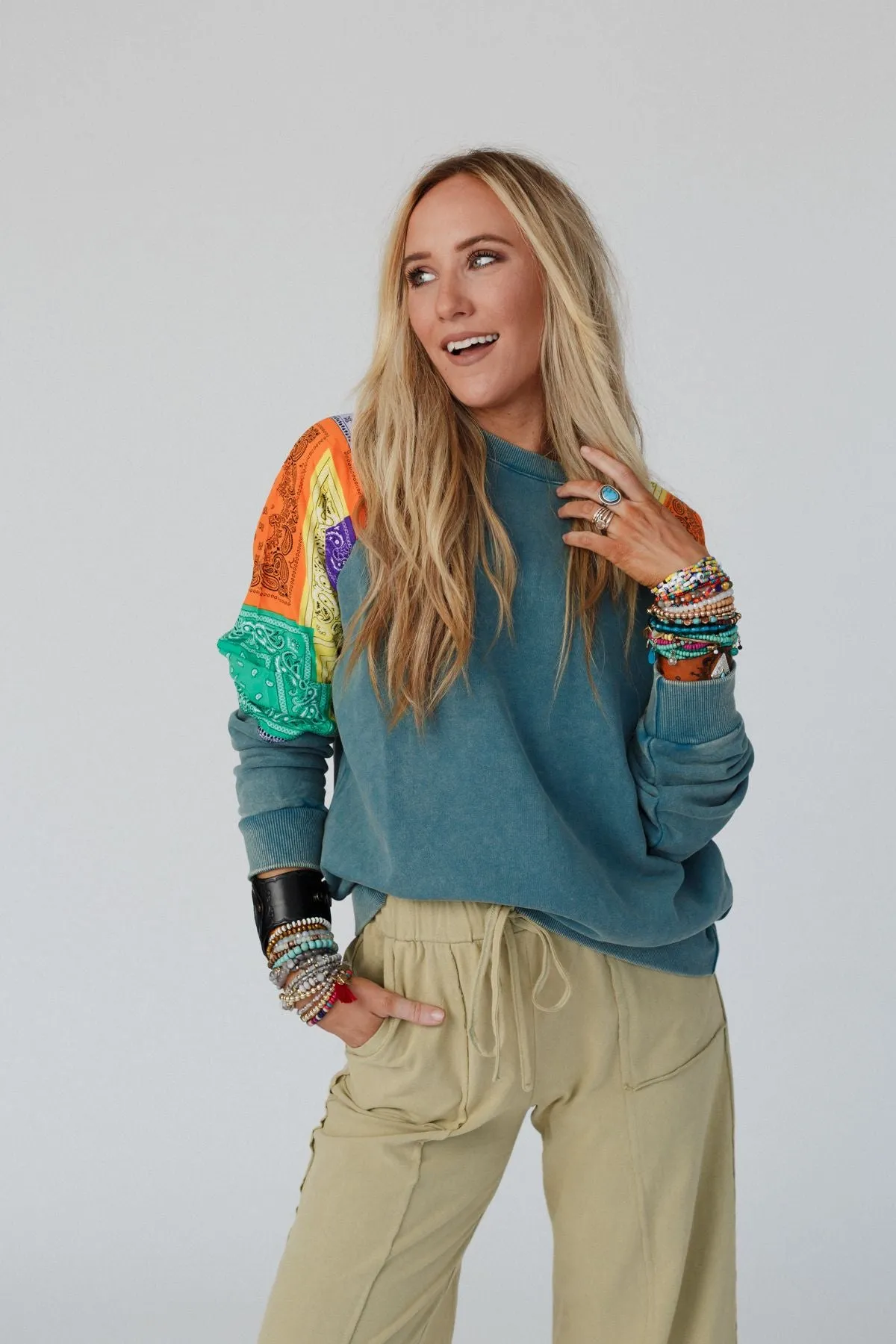 Renee Pullover Top - Teal