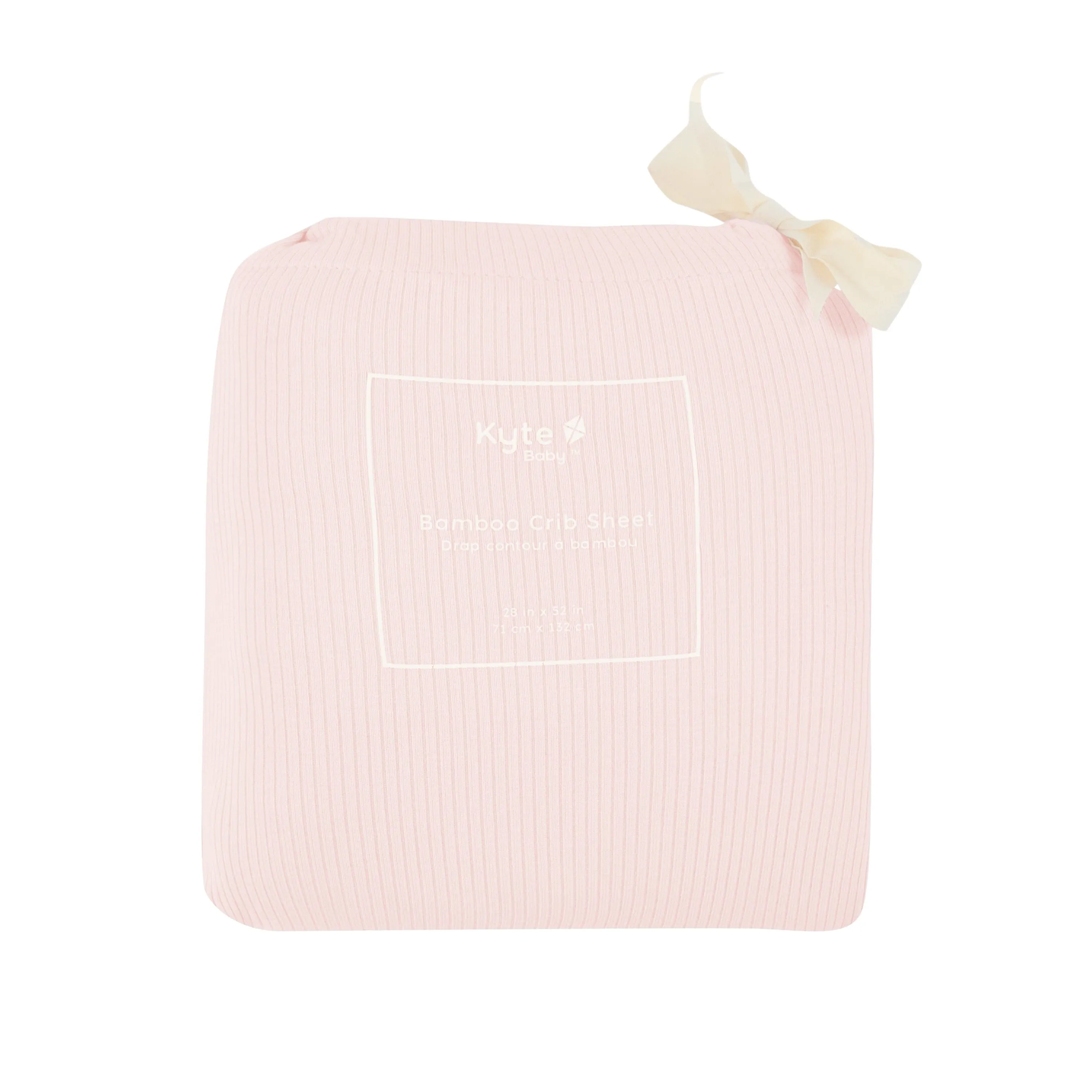 Ribbed Crib Sheet in Blush