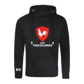 Rugby Vintage - France Cross Neck Hoodie - Black