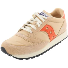 Saucony Men's Jazz Original Vintage Tan/Orange Low Top Mesh Running - 9M