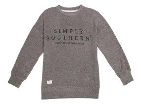 Simply Southern Slate Terry Pullover Soft Crew Sweatshirt