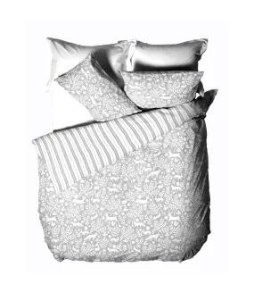 Skandi woodland duvet cover set coal Furn