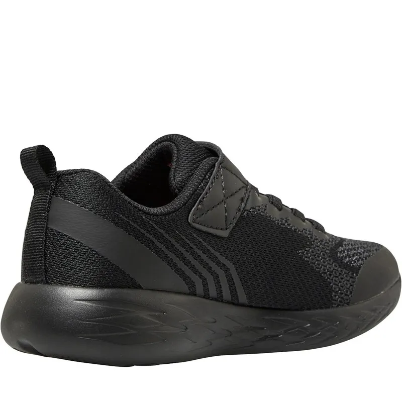 SKECHERS Junior Boys Go Run 600 Baxtux School Trainers Black/Black