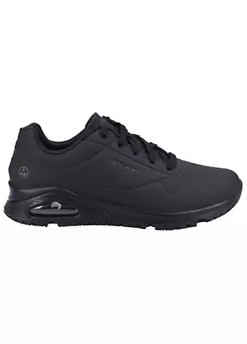 Skechers Work Relaxed Fit Mens Black Uno SR Trainers | Grattan