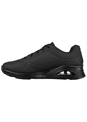 Skechers Work Relaxed Fit Mens Black Uno SR Trainers | Grattan