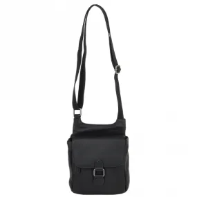 Small Columbian Leather Travel Bag Black : 8142