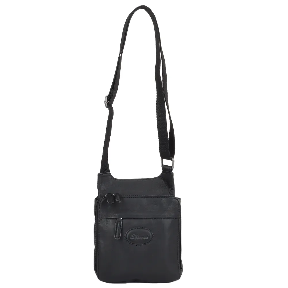 Small Columbian Leather Travel Bag Black : 8142