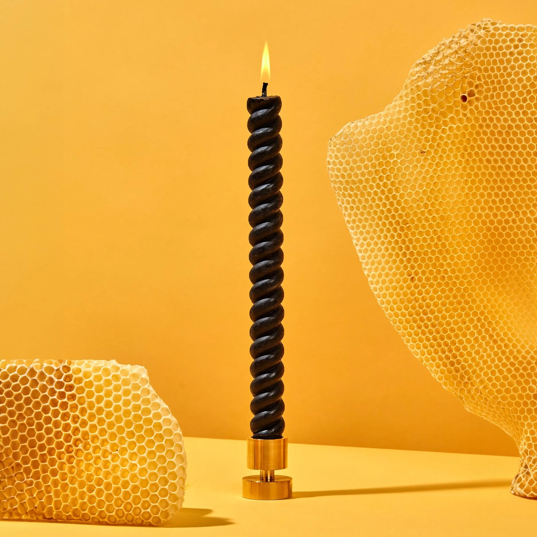 Spiral Beeswax Candles (2 Pack) | Black