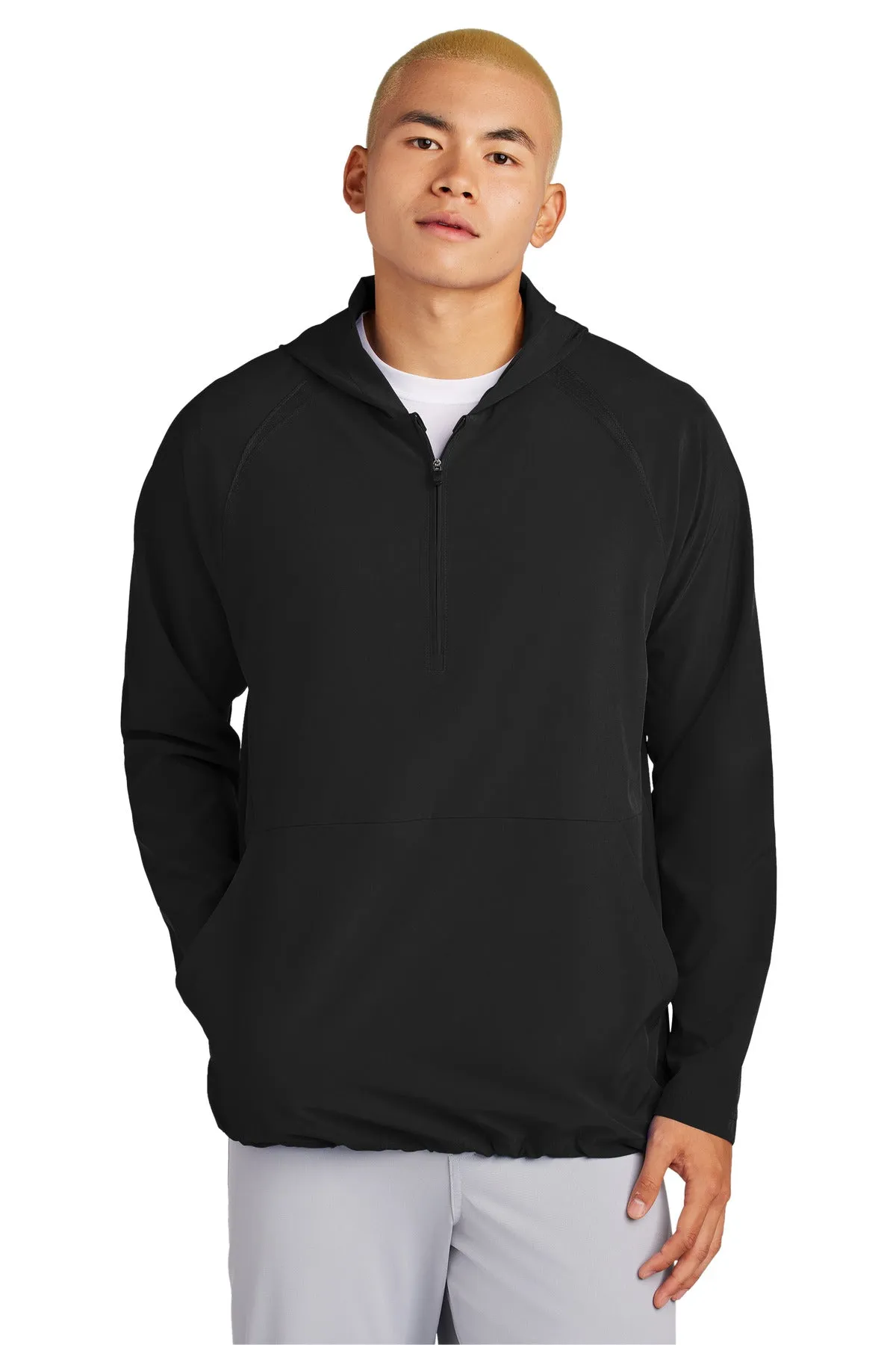 Sport-Tek Men's Repeat 1/2-Zip Long Sleeve Hooded Pullover JST488