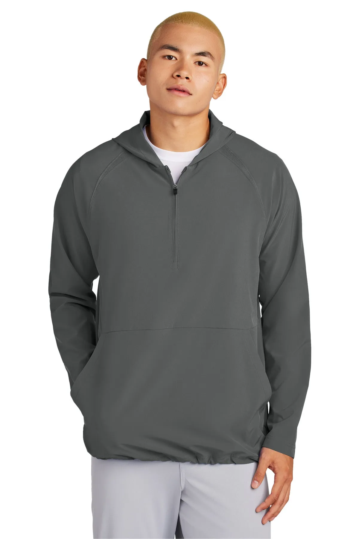 Sport-Tek Men's Repeat 1/2-Zip Long Sleeve Hooded Pullover JST488