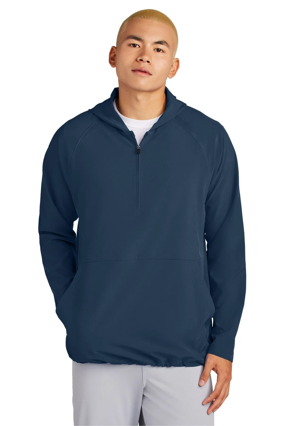 Sport-Tek Men's Repeat 1/2-Zip Long Sleeve Hooded Pullover JST488