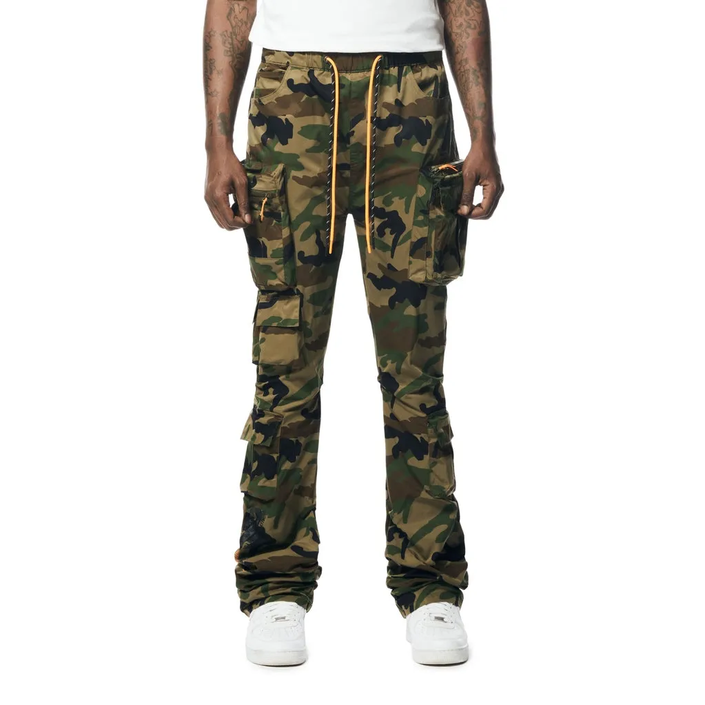 Stacked Utility Windbreaker Pants - Wood Camo