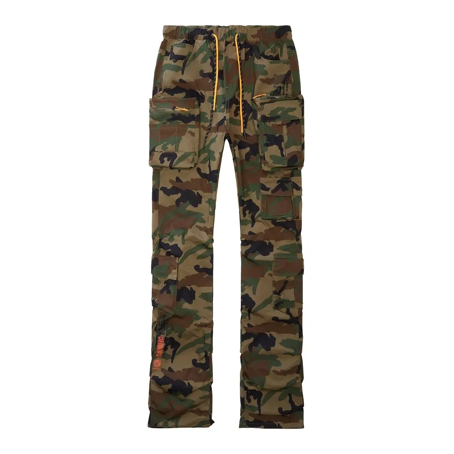 Stacked Utility Windbreaker Pants - Wood Camo