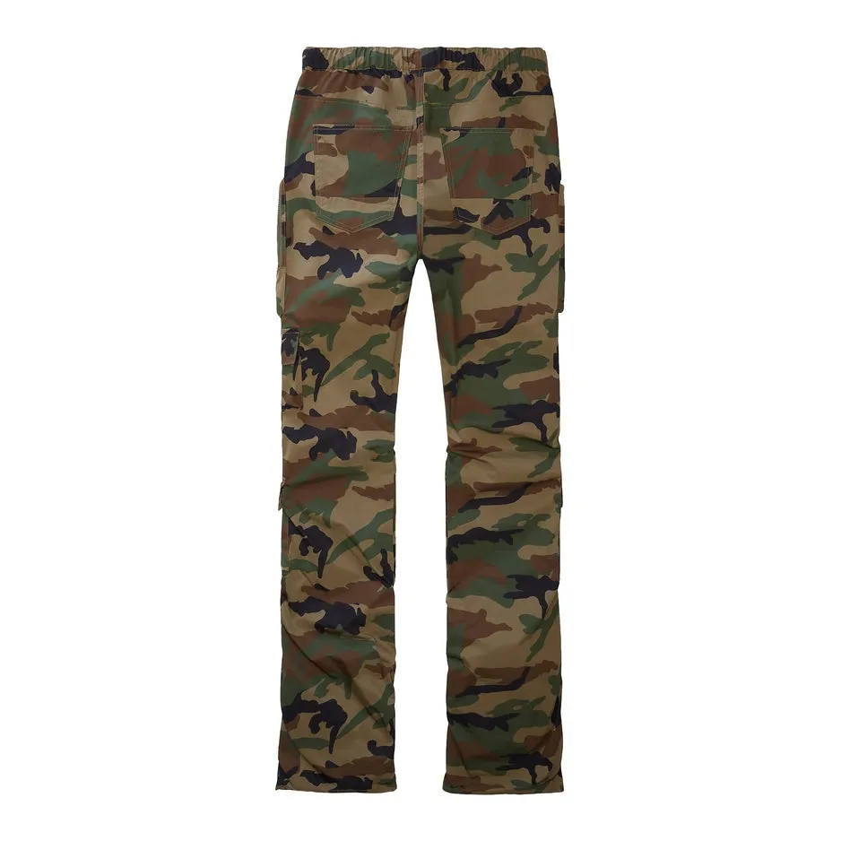 Stacked Utility Windbreaker Pants - Wood Camo