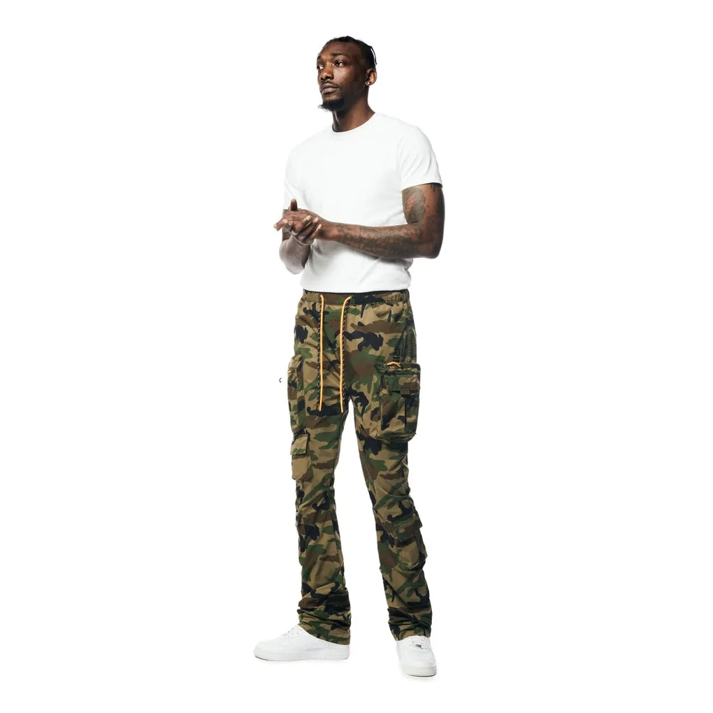 Stacked Utility Windbreaker Pants - Wood Camo