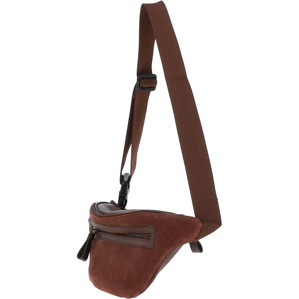 Suede and Leather Luxury Travel Bum Bag Tan: Billy