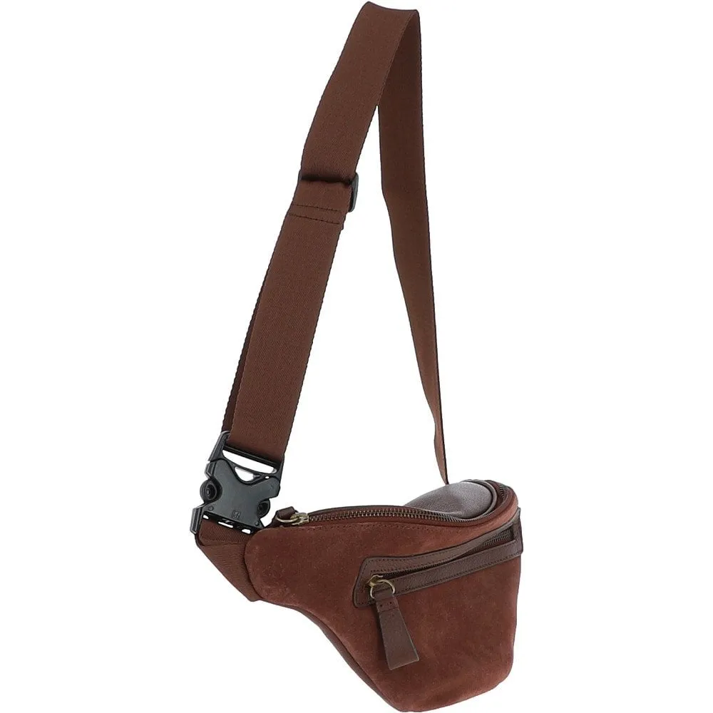 Suede and Leather Luxury Travel Bum Bag Tan: Billy