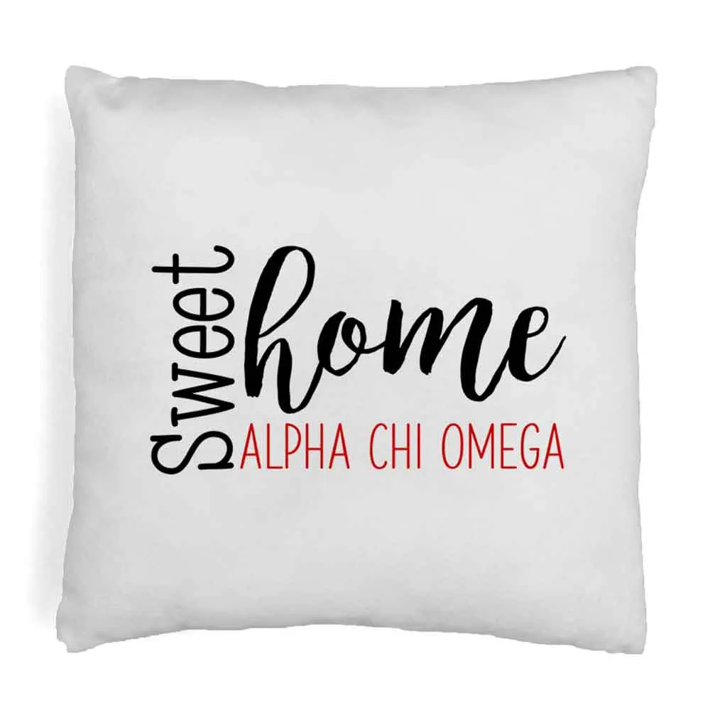 Sweet Home Alpha Chi Omega Throw Pillow Cover for Sorority Room Decor