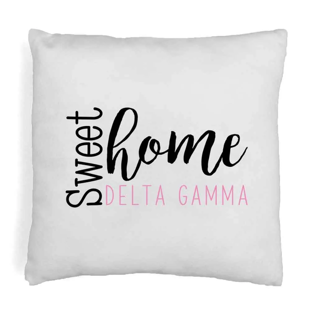 Sweet Home Delta Gamma Throw Pillow Cover for Sorority Room Decor