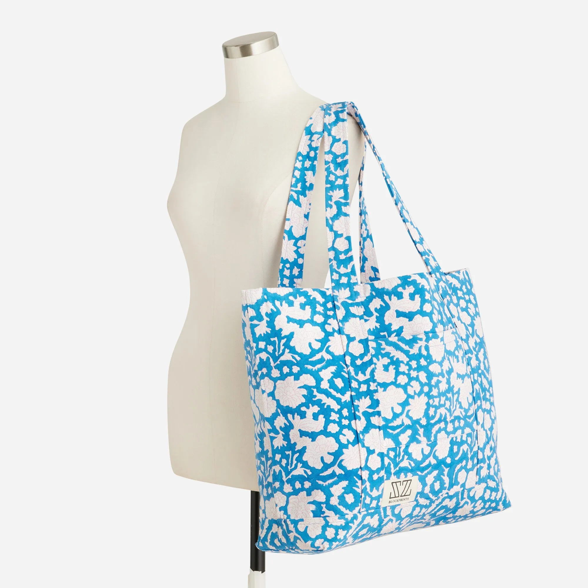 SZ Blockprints™ X J.Crew hand-block-printed reversible beach tote