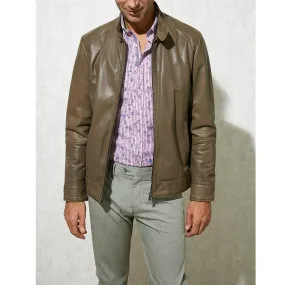 Taupe Leather Jacket