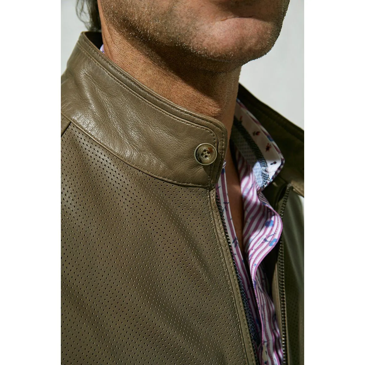 Taupe Leather Jacket