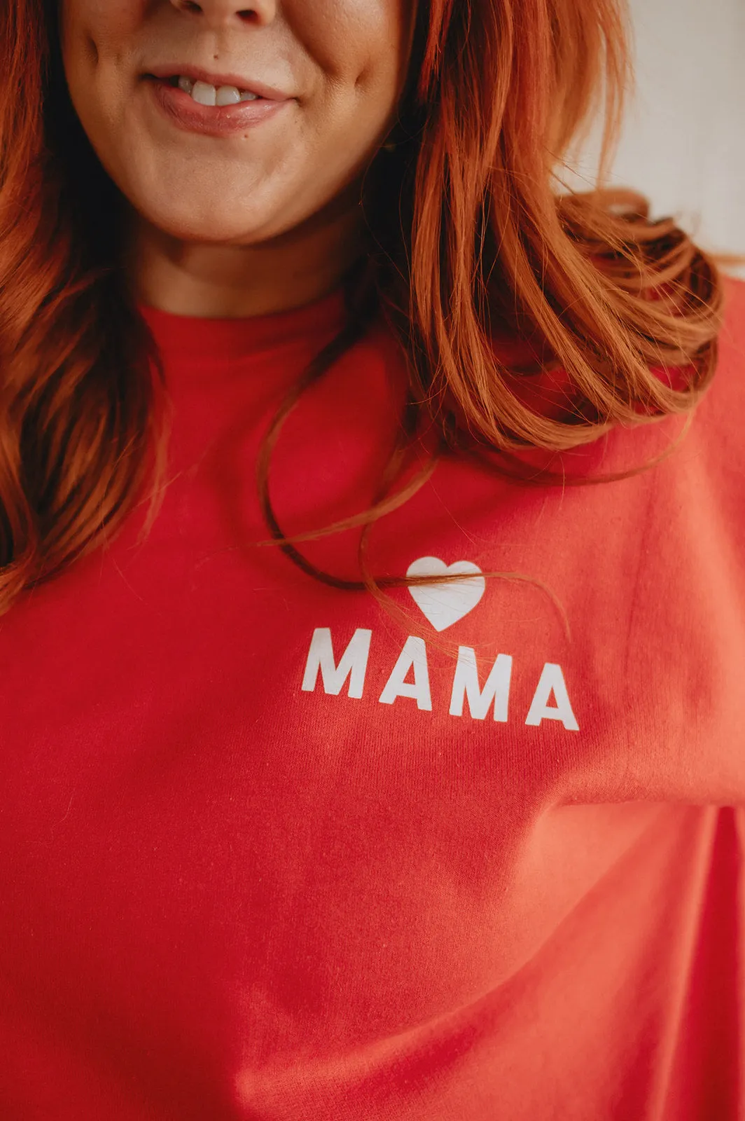 The Mama Heart Pullover Sweatshirt - Red