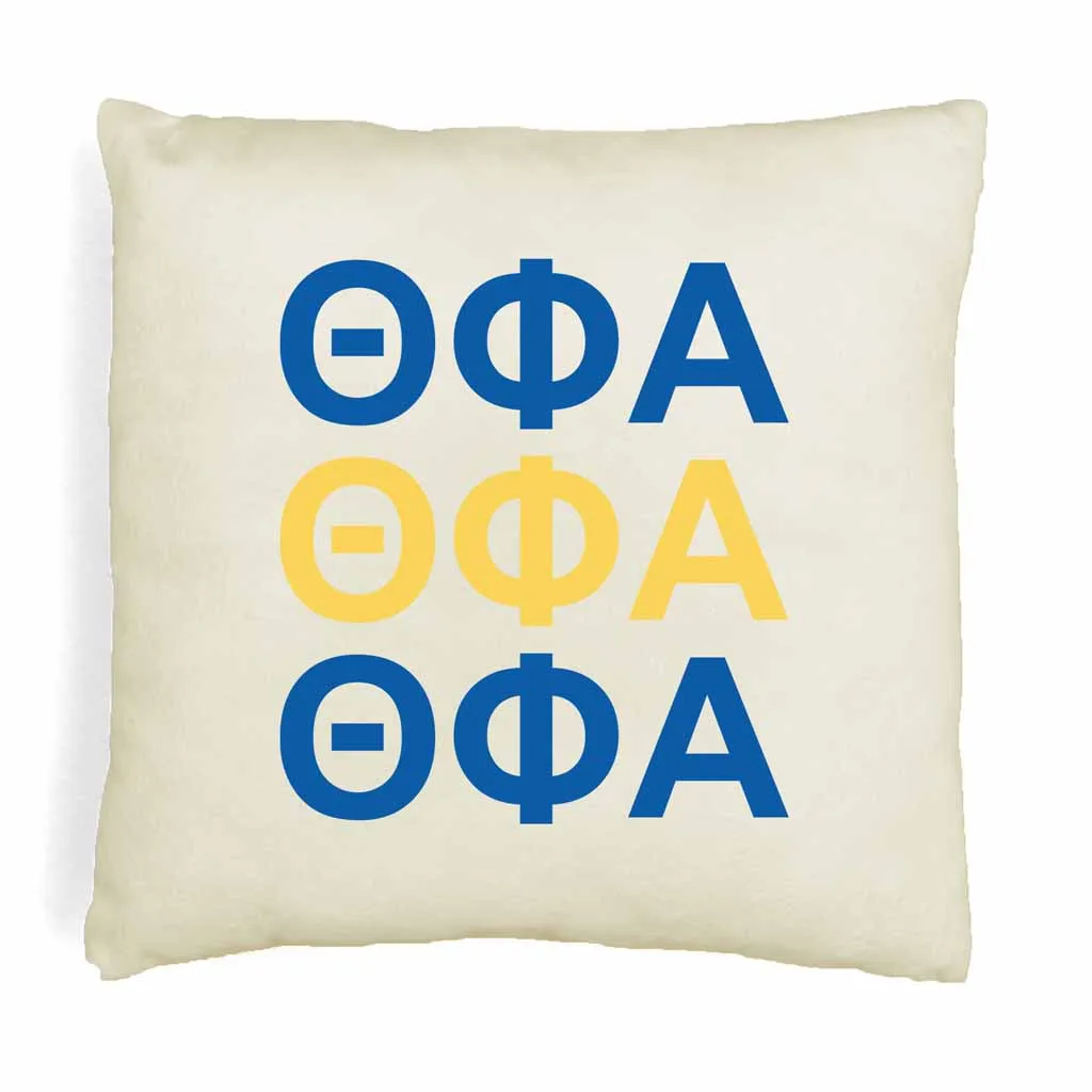 Theta Phi Alpha Throw Pillow Cover with Greek Letters